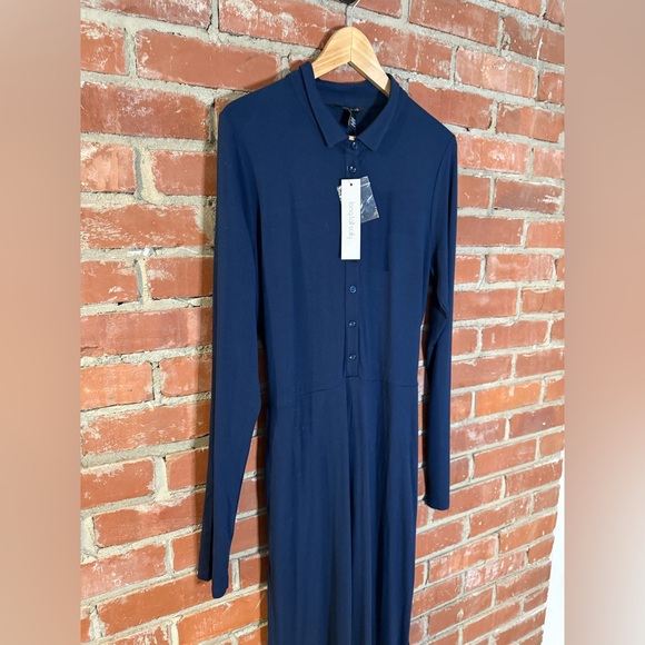 **TALL**Long Tall Sally Classic Navy Long Sleeve Jumpsuit - Picture 3 of 7